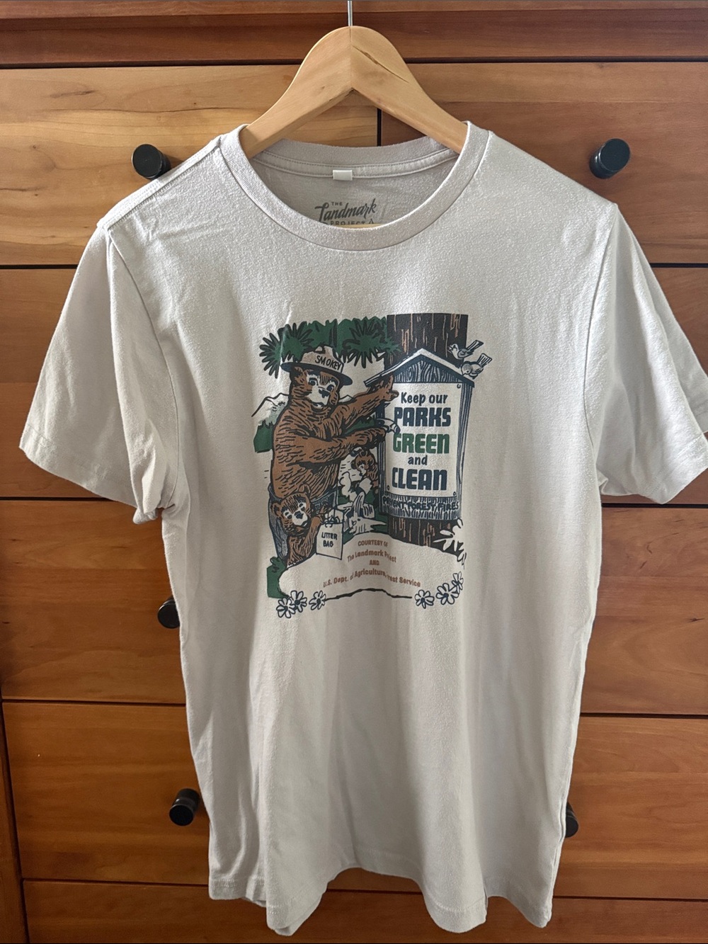 The Landmark Project 'Keep Our Parks Green and Clean" Light Gray Graphic Tee